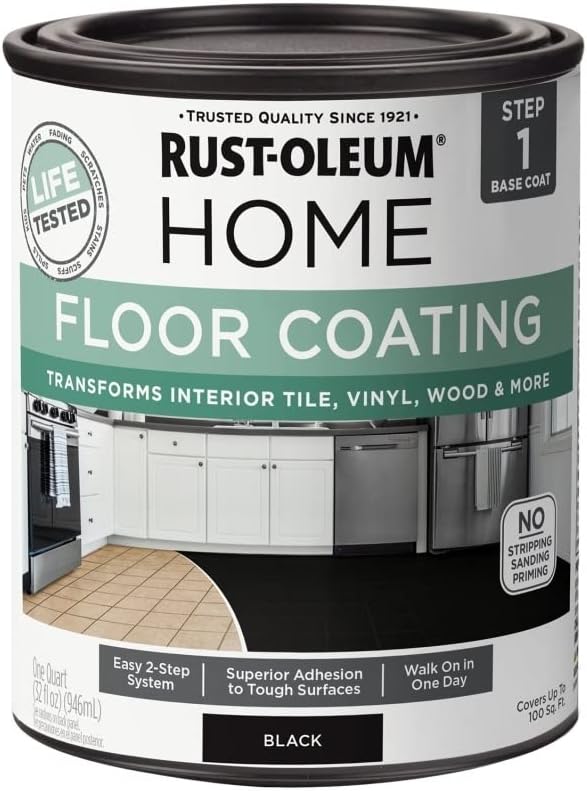 Rust-Oleum Watercolor 365930 Floor Coating Base Coat Black Quart