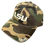 Solid Woodland Camo Louisiana State LSU Tigers Logo Camouflage Curved Bill Adjustable Hat