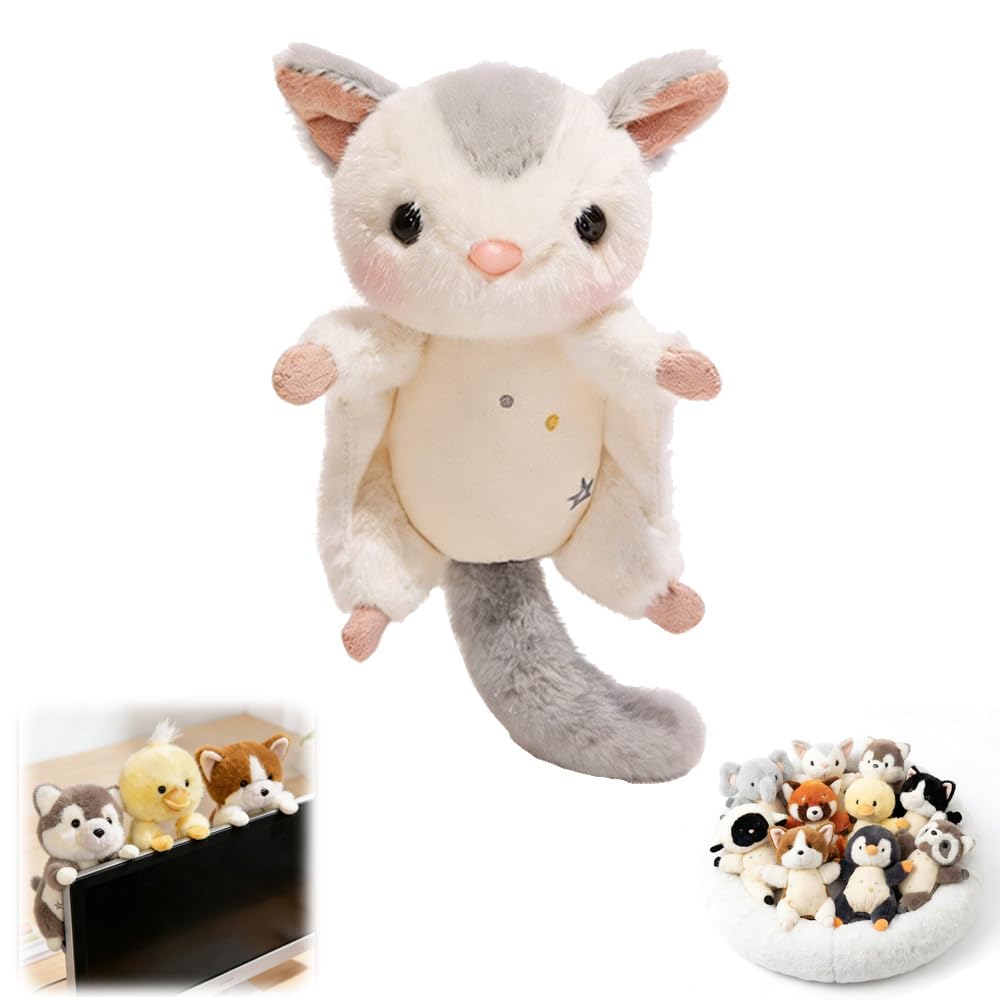 Nuyiac Magnetic Animals Plush Toy, Weighted Cute Animal Doll, Use as Fridge Magnet, Curtain Tieback or Home Decor (Flying Squirrel)