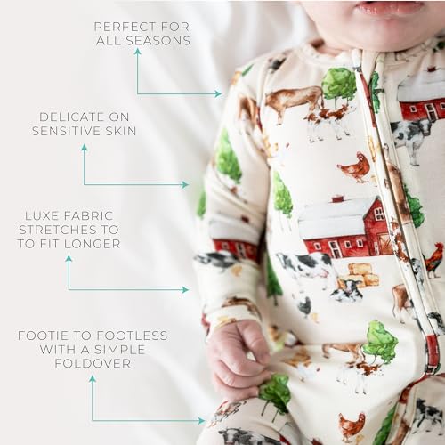 Image of Posh Peanut Convertible Baby Sleepers - Footless Baby Pajamas with 2 Way Zipper for Easy Diaper Changes