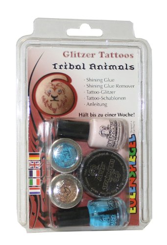 Preisvergleich Produktbild Eulenspiegel 730577 Glitzer Tattoo Set, Tribal Animals