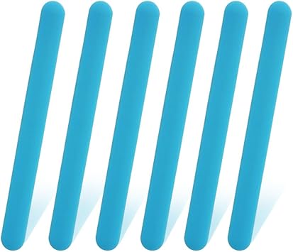 6 PCS Reusable Silicone Stirring Stick, Silicones Stirrings Sticks, Blue Reusable Silicone Wax Stick Popsicle Sticks Tools, for DIY Crafts, Resin, Liquid, Paint