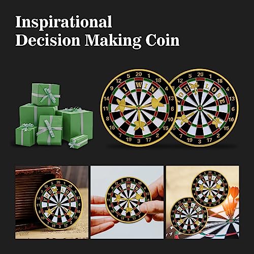 Image of Heads Or Tails Darts Challenge Coin I Win You Lose Good Luck Decision Coin