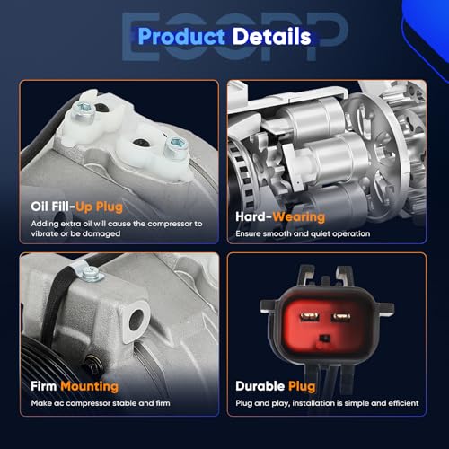 Image of AC Compressor 2005-2010 for Chrysler 300 for Jeep Grand Cherokee 5.7L 6.1L | Fast Cooling A /C Compressor with Clutch