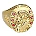 BOBIJOO Jewelry - Bague Chevalière Homme Fer à Cheval Tête 6 Rubis Acier Or Camargue Voyageur Gitan Plaqué Doré 316L - 60 (9 US), Doré Or Fin - Acier Inoxydable 316