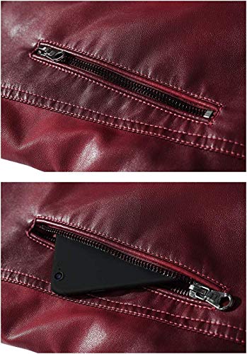 Cloaka Men's Leather Jacket Stand Collar Faux Biker Vintage Motorcycle Outwear Waterproof Distressed Pu Coat Jackets #TOP3
