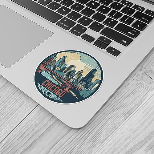 Image of Chicago City Sticker - Waterproof Vinyl Decal for Car Bumper, Laptop, Water Bottle, Wall, and Window, Size - 3'' Longer Side