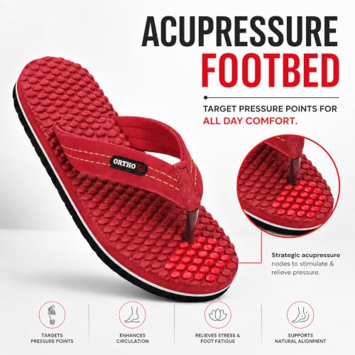 Image of ORTHO JOY House Slipper for Women's Care | Orthopaedic | Diabetic | Acupressure | Comfortable | MCR | Flip Flop Ladies and Girl's Home for Daily Use