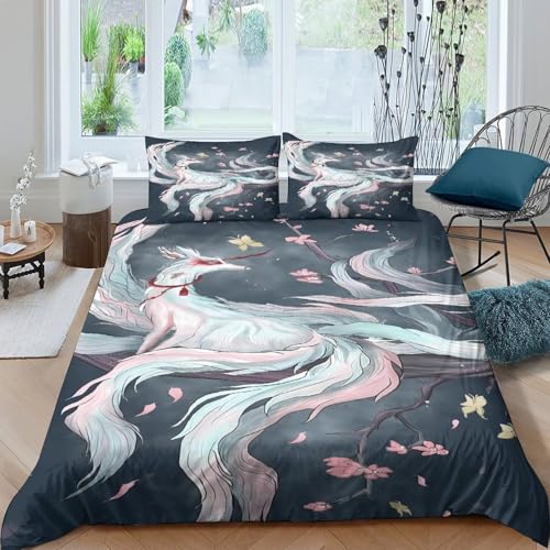 Housse de Couette Microfibre Hypoallergique et Super Douce Renard 3D