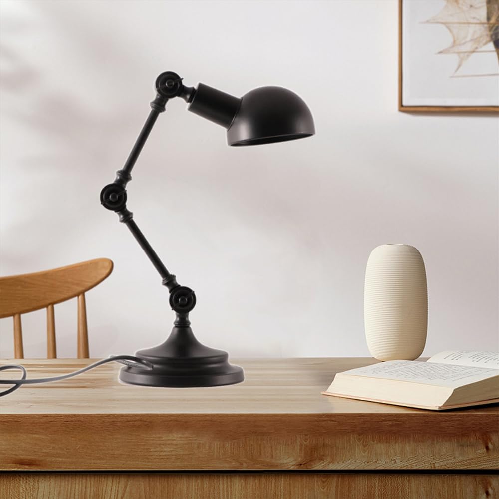 Lampada da scrivania Vintage con Braccio oscillante Regolabile a Collo D'Oca, lampade da Tavolo da Architetto, Camera da Letto, Comodino, Lampada da Comodino per Ufficio Domestico, Lavoro, Studio,