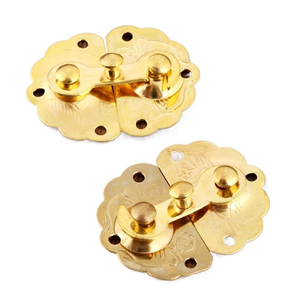Fermoir loquet boite bois antique 35x45mm boucle fermeture boîte bijoux vintage avec clous