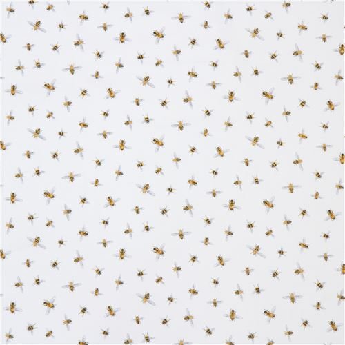White Robert Kaufman Fabric bee Insect Everyday Favorites (per 0.5 Yard Unit) - Image 2
