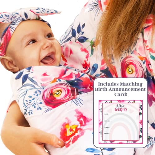 Image of Mommy and Me Robe and Swaddle Set – Maternity Robe & Baby Swaddle Blankets – Matching Maternity Robe and Matching Baby Set – Soft & Comfortable Newborn Swaddle Blanket