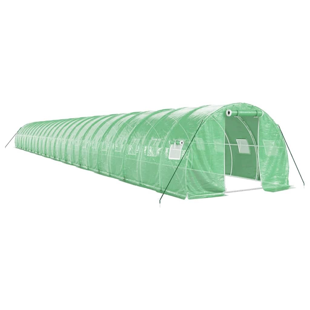 Szklarnia ze stalową ramą zielona 72 m² 24 x 3 x 2 m