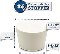 Vista 3 de Tapones de goma de fermentación Bungs sólidos - Tapón de goma #6 - Paquete de 4