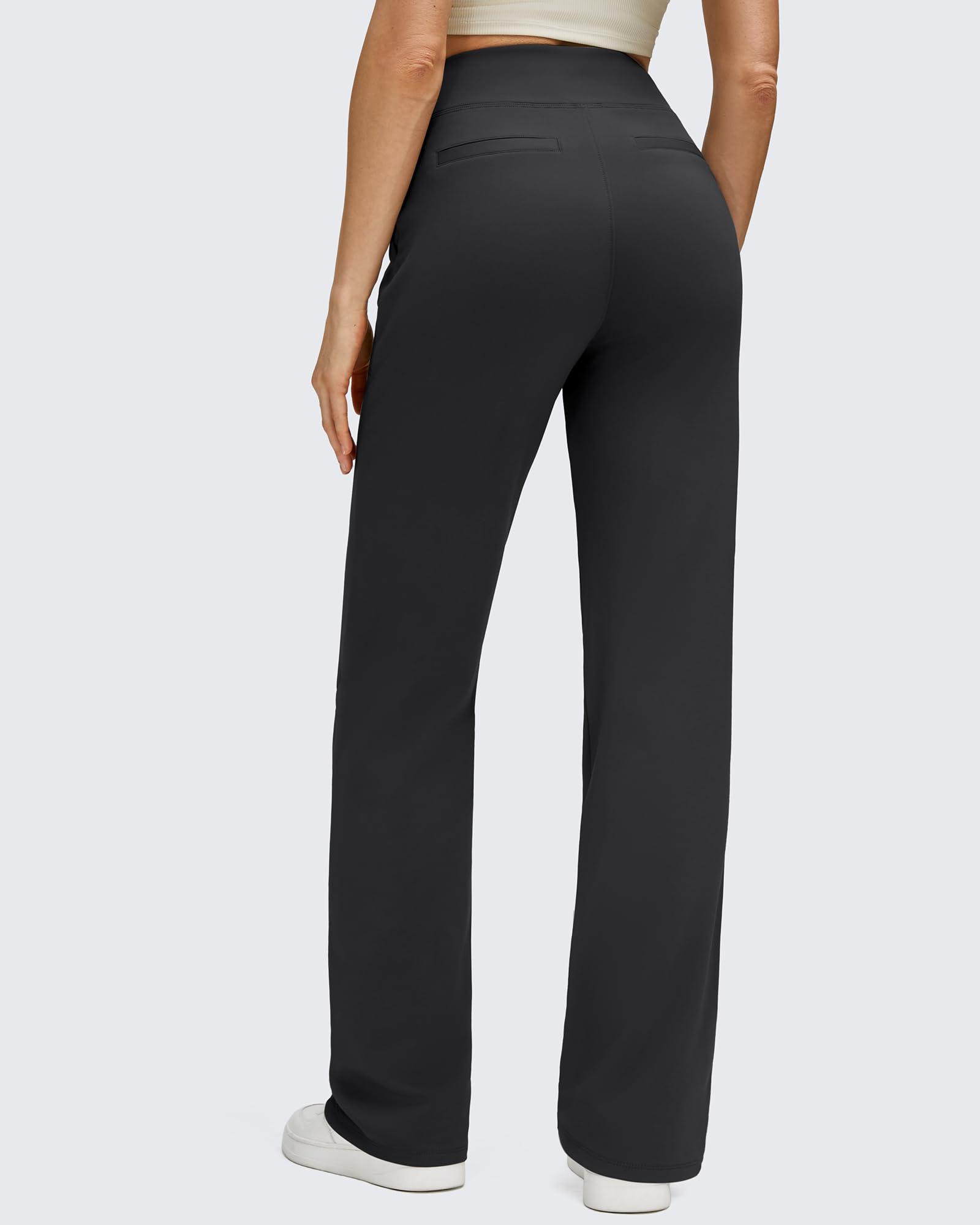 G4Free Pantalones térmicos de invierno para mujer, con forro polar, pierna recta, con bolsillos