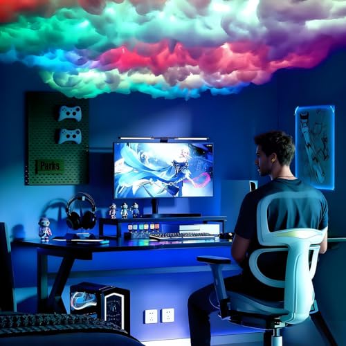 HJDSUDU Lámpara de Nube de Trueno RGB, Luces LED de Nube, luz de Techo de Nube de Trueno 3D, luz de Nube de Techo para Sala de Juegos, Luces de Nube Creativas DIY, para Sala de Juegos,6.5FT