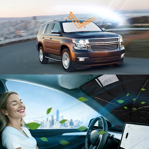 Image of Windshield Sun Shade Umbrella for 2015-2026 Che-vrolet Chevy Tahoe