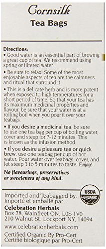 Celebration Herbals Organic Cornsilk Tea Caffeine Free - 24 Herbal Tea Bags #TOP3