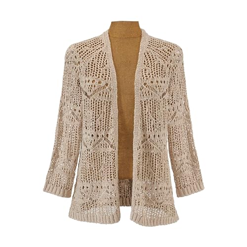 SAGEFINDS Molina Crochet Cardigan for Women | Pretty and Elegant Sweater | Open Front, Lightweight, Casual | Long Sleeve