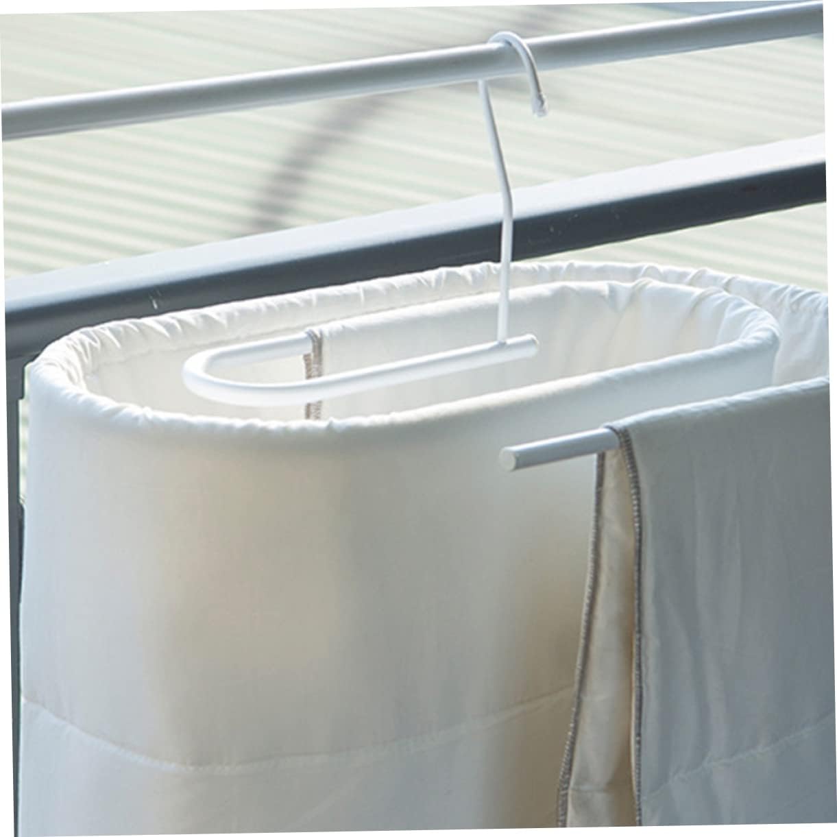 Spiral Clothes Drying Rack Heavy Duty Space-Saving Hanger Rotating Design White for Home Use on Balcony or Laundry Room