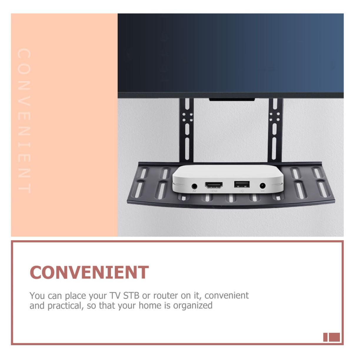 Mensola per Router da Parete senza Fori in Acciaio Nero