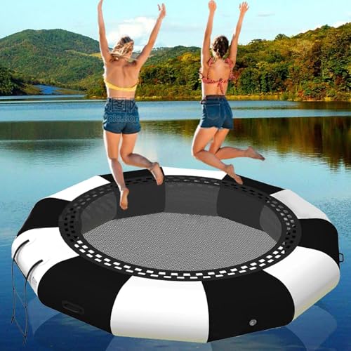 BsxiouY Trampolín Acuático Inflable De PVC con Escalera De Cuerda, Trampolín Acuático del Lago, Plataforma De Natación Flotante para Deportes Acuáticos De Ocio En Piscinas, Lagos Y Océanos,1.5m