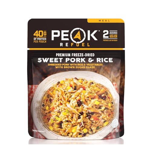 Peak Refuel Sweet Pork and Rice | Freeze Dried Hiking, Backpacking and Camping Meals | Amazing Taste | Real Meat | High-Protein | Quick Prep Food