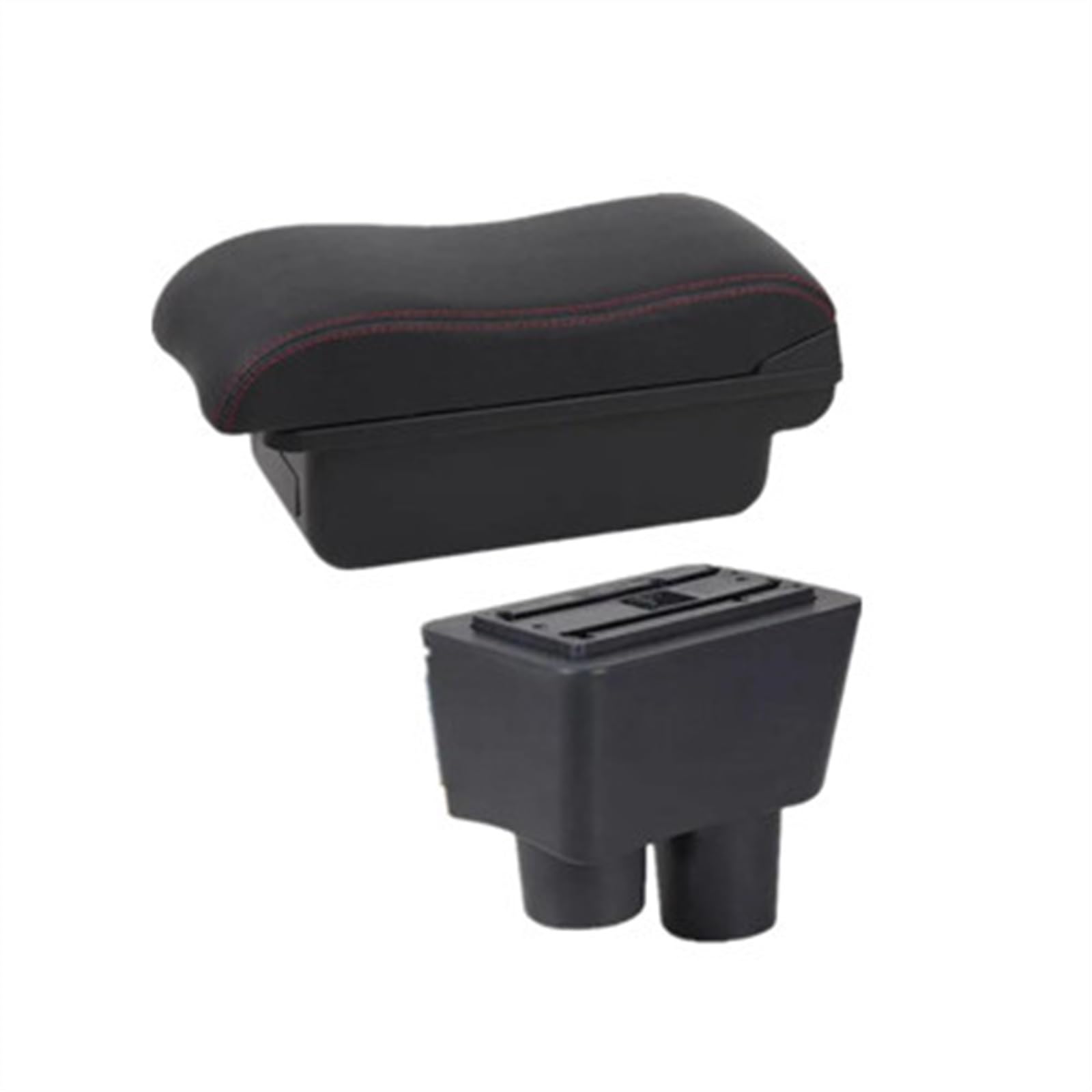 NOHEEU Car Central Armrest Box Storage Accessories Interior Details Retrofit Parts For Almera For Versa(A2 red line No USB)