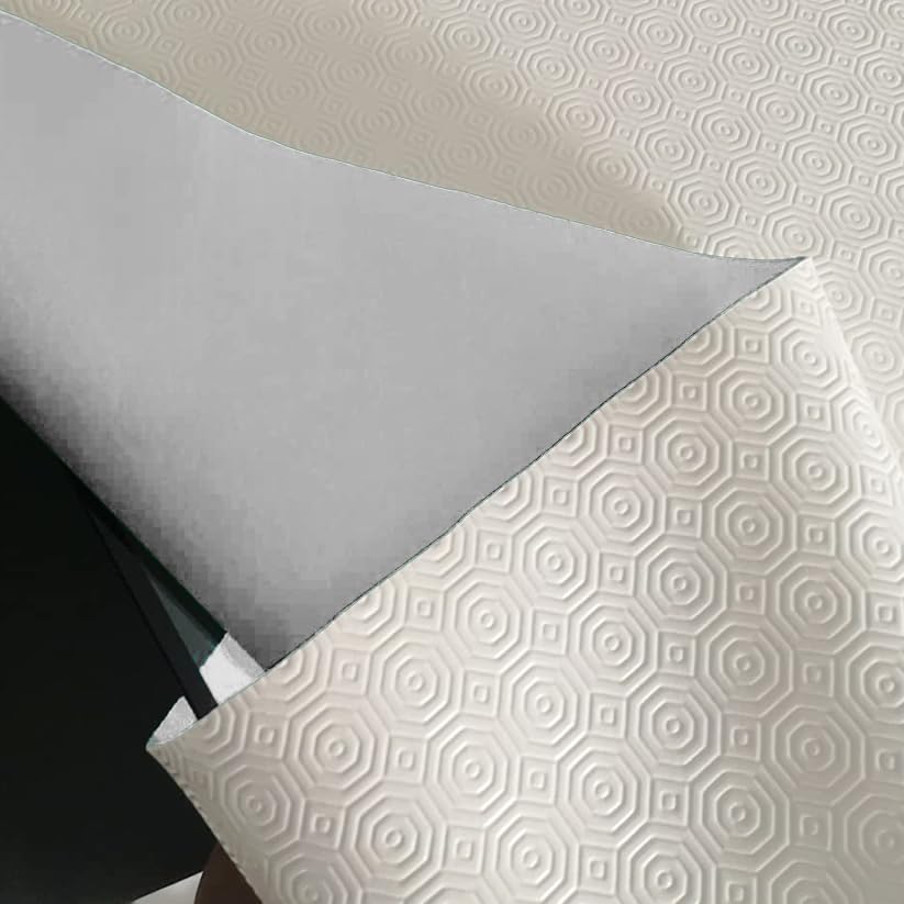 INTRECCI Mollettone Tavolo Rettangolare, Tovaglia Copritavolo Antiscivolo, Sotto Tovaglia, Rivestimento per Cassetti, Rotolo 140x400 cm, Colore Bianco