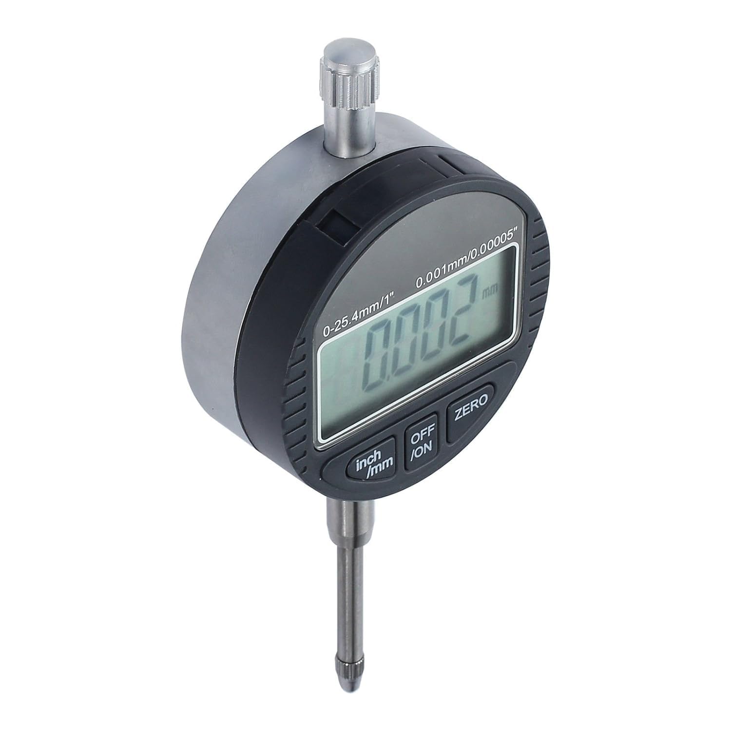 AUTOUTLET Comparatore Micrometro Millesimale DTI 0,001/0,00005” Indicatore a Quadrante Digitale Calibro di Precisione da 0-25,4 mm/1'' Indicatore Elettronico