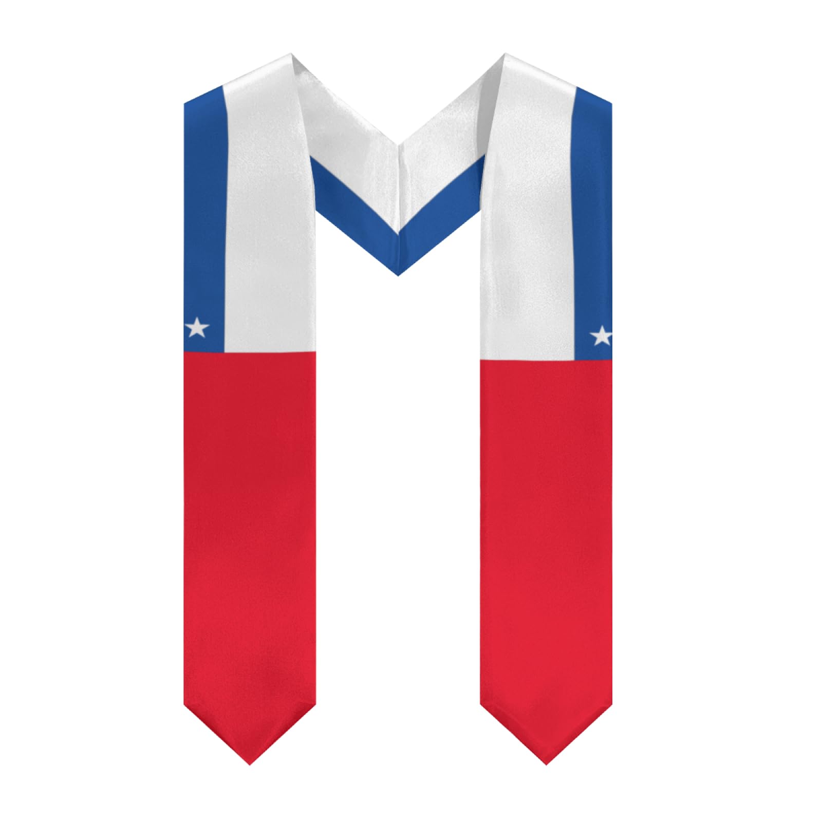 Chile Chileans Flag Graduation Stole Sash Shawl for Men Women Thickened V-Neck Scarf for International Students Teachers Study Aboard Graduate Gift 72 inches Unisex