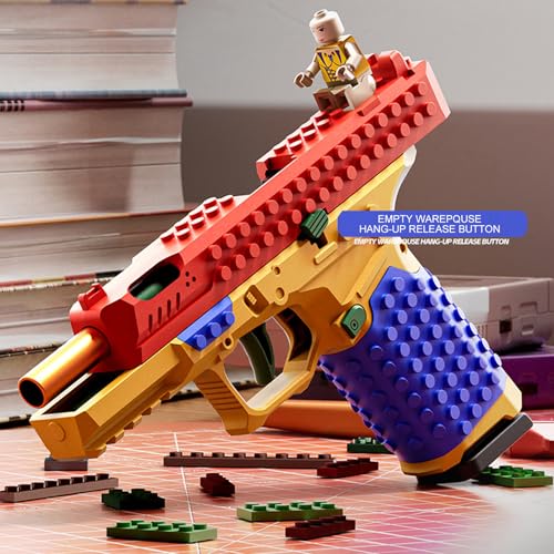 CHANGYUE Zestaw klocków konstrukcyjnych DIY, pistolet zabawkowy z 2 korpusami i 20 kulami, kreatywny zestaw na prezent urodzinowy dla chłopców