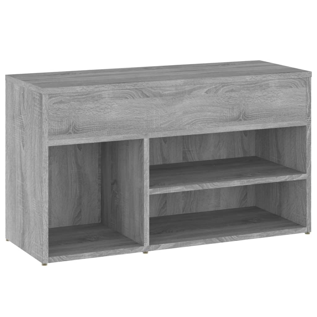 Szafka na buty Sonoma szara, 80 x 30 x 45 cm, materiał drewnopochodny z gładkim siedziskiem i dużą ilością miejsca do przechowywania butów, łyżki do butów lub artykułów dekoracyjnych