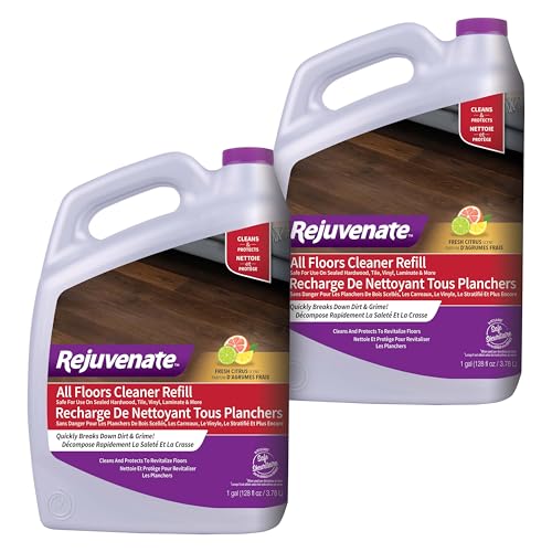Rejuvenate All Floors Cleaner Refill, Breaks Down Dirt and Grime, Cleans and Protects Floors Throughout Your Home, Including Sealed Hardwood, Tile, Vinyl, Laminate and More, 1 Gallon, 2 Pack