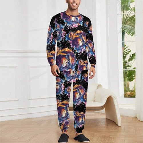 Peace Sign Bigfoot Sasquatch Pajama Set Long Sleeve Lounge Sets Sleepwear 2 Pjs Nightwear for Men Women2