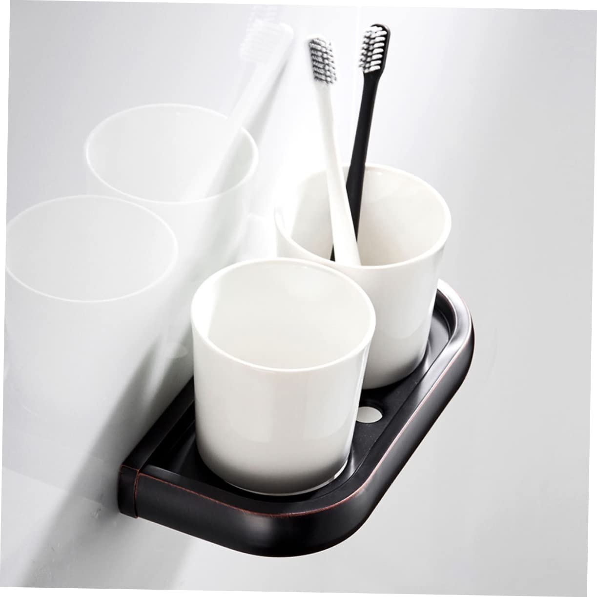 Cabilock Soporte De Doble Vaso De Cobre Antiguo para Cepillos De Dientes Montado Pared Organizador para Baño y Cocina Accesorios Incluidos Diseño Elegante y Resistente La Humedad