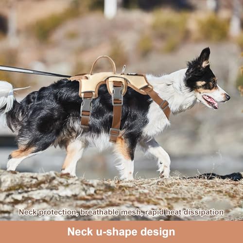 Wisebom Mehrzweck-hundegeschirr, Ausbruchsicheres Anti Zug Hundegeschirr, Anti Zug Geschirr Hund Sicherheitsgeschirr, Hundegeschirr Kleine Hunde für Kleine Mittelgroße Hunde (Beige, S)
