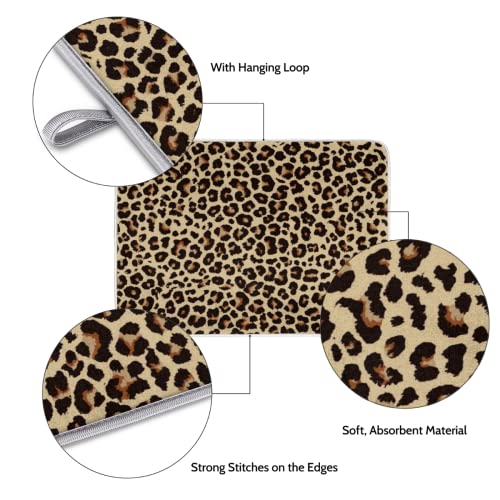 Abtropfmatte mit Leopardenmuster, 40,6 x 45,7 cm, für Küchentheke, Retro-Tierdruck, Geschirrabtropfgestell, Matten, Abtropfpads, hitzebeständige Geschirrmatte für Spüle