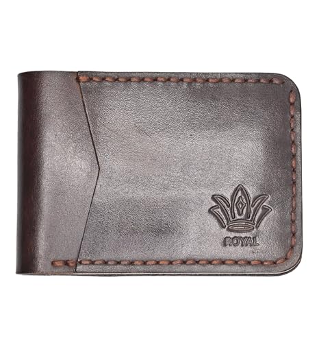 ROYAL Hand Made Leather Front Pocket Wallet (Dark Brown)