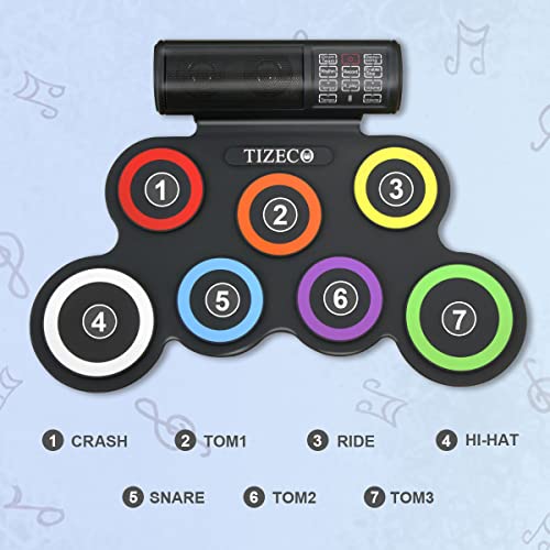 Electric Drums, Drum Pad Electronics For Kids (7 Pads) With 5 Different Drum Kit, 10 Unique Rhythms, Bulit-In Double Speakers #TOP1