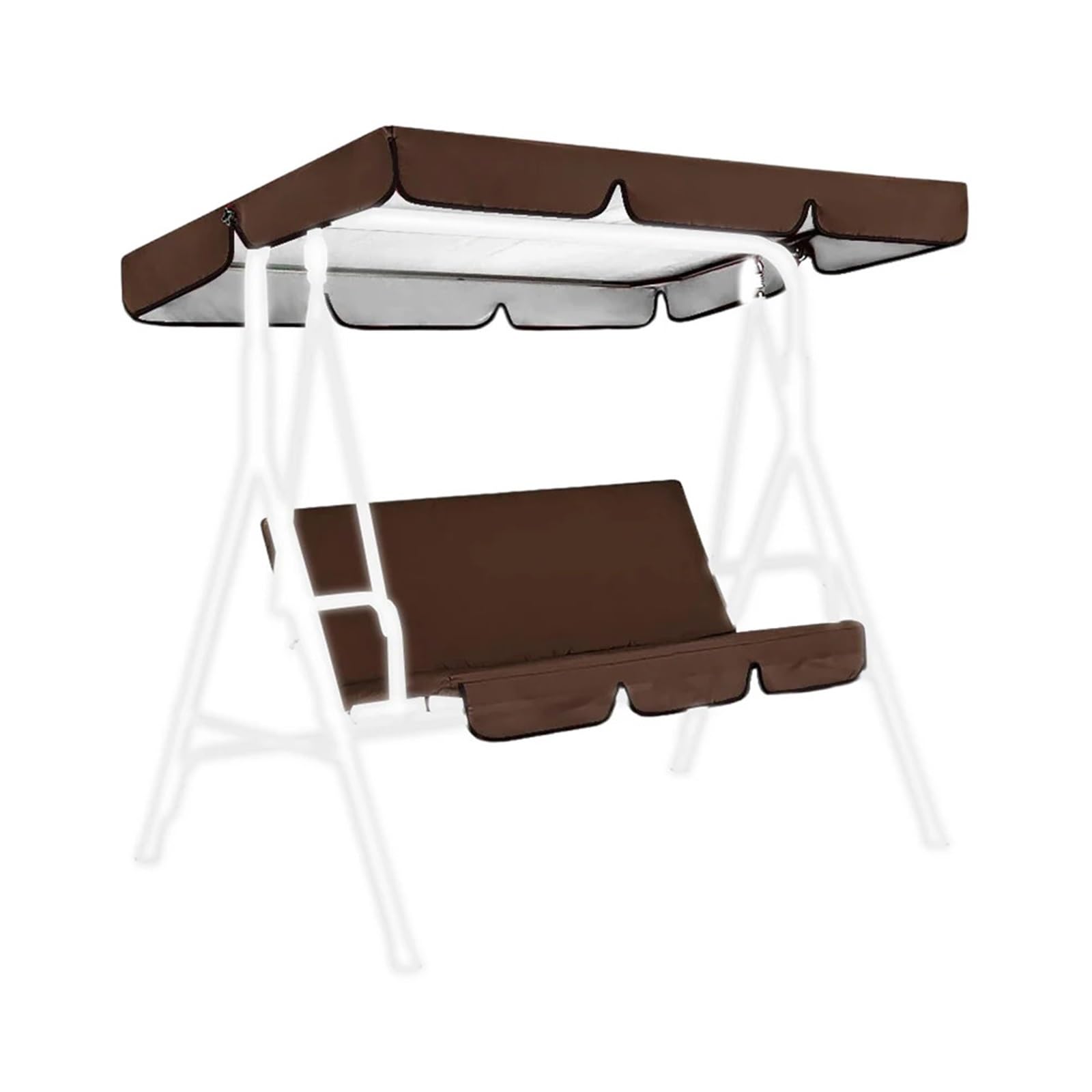 Swing Chair Canopy Replacement 190T Waterproof Garden Swing Canopy 190*132*15cm & Seat Cover 150*150*10cm Set Tool Accessories(Color 4)