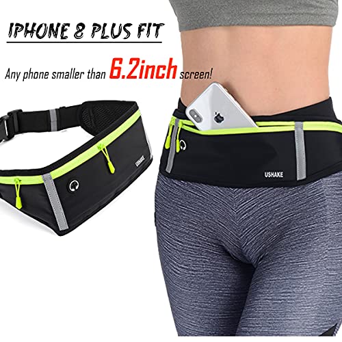 Image of USHAKE Slim Running Belt, Bounce Free Pouch Bag, Fanny Pack Workout Belt Sports Waist Pack Belt Pouch for Apple iPhone XR XS 8 X 7+ Samsung Note Galaxy in Running Walking Cycling Gym-03