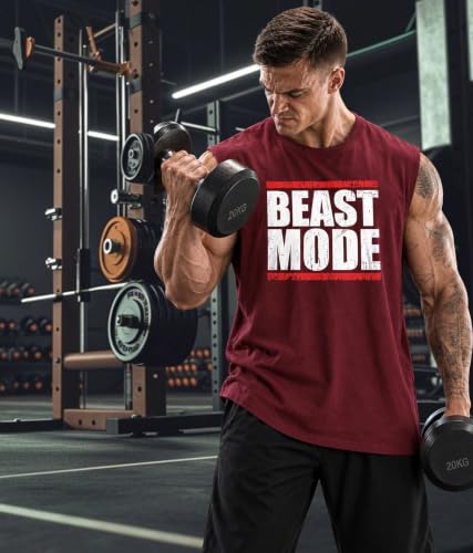 Image of SHODOX Men's 100% Cotton Tank Top | Round Neck Sleeveless Gym Vest | Loose Fit Casual Sportswear T-Shirt | Breathable & Lightweight Fitness Wear for Workout & Active Wear