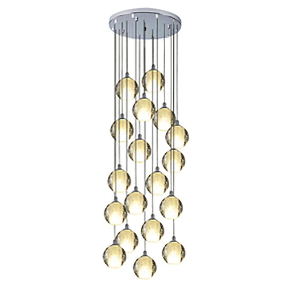 Tfgajkkkkk ルーの G4 Scandinavian Rotating Staircase Long Chandelier Simple Modern Staircase Chandelier For Villa Club Living Room Dining Room Lighting-Silver Misarrangement 6 (Silver Misarrangement 18)