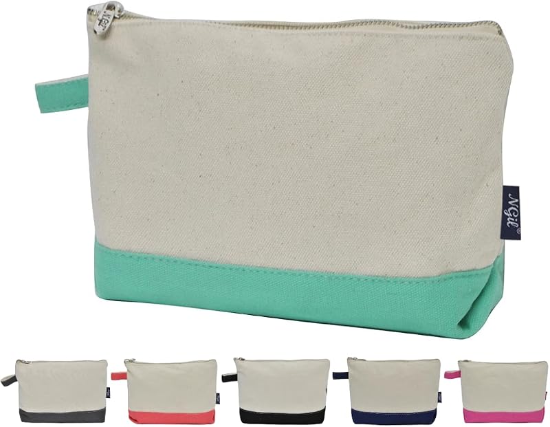 NGIL Necessaire de viagem em lona de juta, grande, Mint Jute
