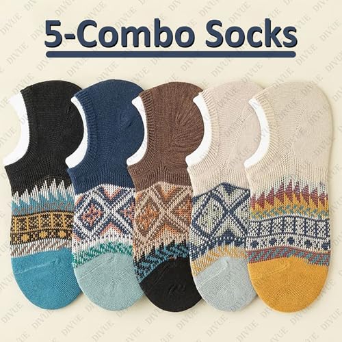 Image of DIVUE Low Cut Ankle Length Socks for Girls & Women | 5 Pair No Show Multi Color Combo Pack | Soft Cotton Rich, Breathable, Sweat Absorbent, Odor Resistant, Stretchable, Durable Socks Casual & Sports