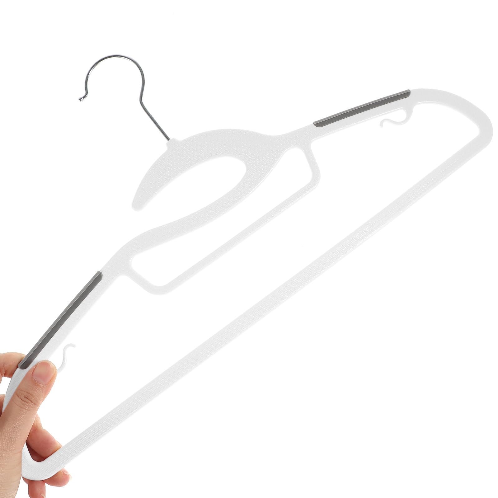 YARNOW 10 Pezzi Appendiabiti Antiscivolo in Acciaio Inossidabile e Abs, Extra Larghi e Spessi, Salvaspazio per Maglioni e Camicie, per Armadio Organizzato