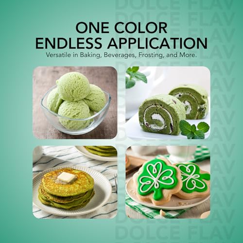Image of Dolce Flav Natural Green Food Coloring - 2 oz Vibrant Plant-Based Color from Green Apple | Water-Soluble Liquid Dye for Baking, Drinks & Frostings | Graduated Dropper Included | No Artificial Dyes | Kosher | Made in USA