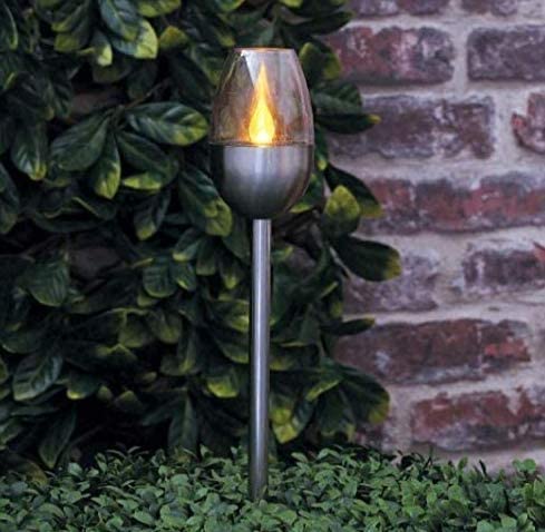 Garden Mile 4 x Flame Effect Solar Torch Lights with LED Flame Effect Waterproof Garden Stakes for Outdoor Yard Pathway Driveway Porch Patio Landscape Lawn Security Lighting Decor Pathway Lighting - Image 3